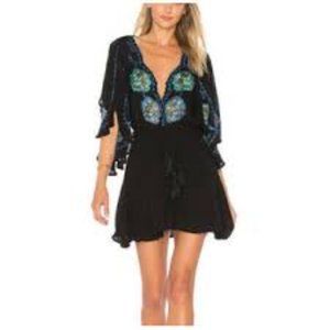 Free People Cora Embroidered Mini Tunic Dress XS